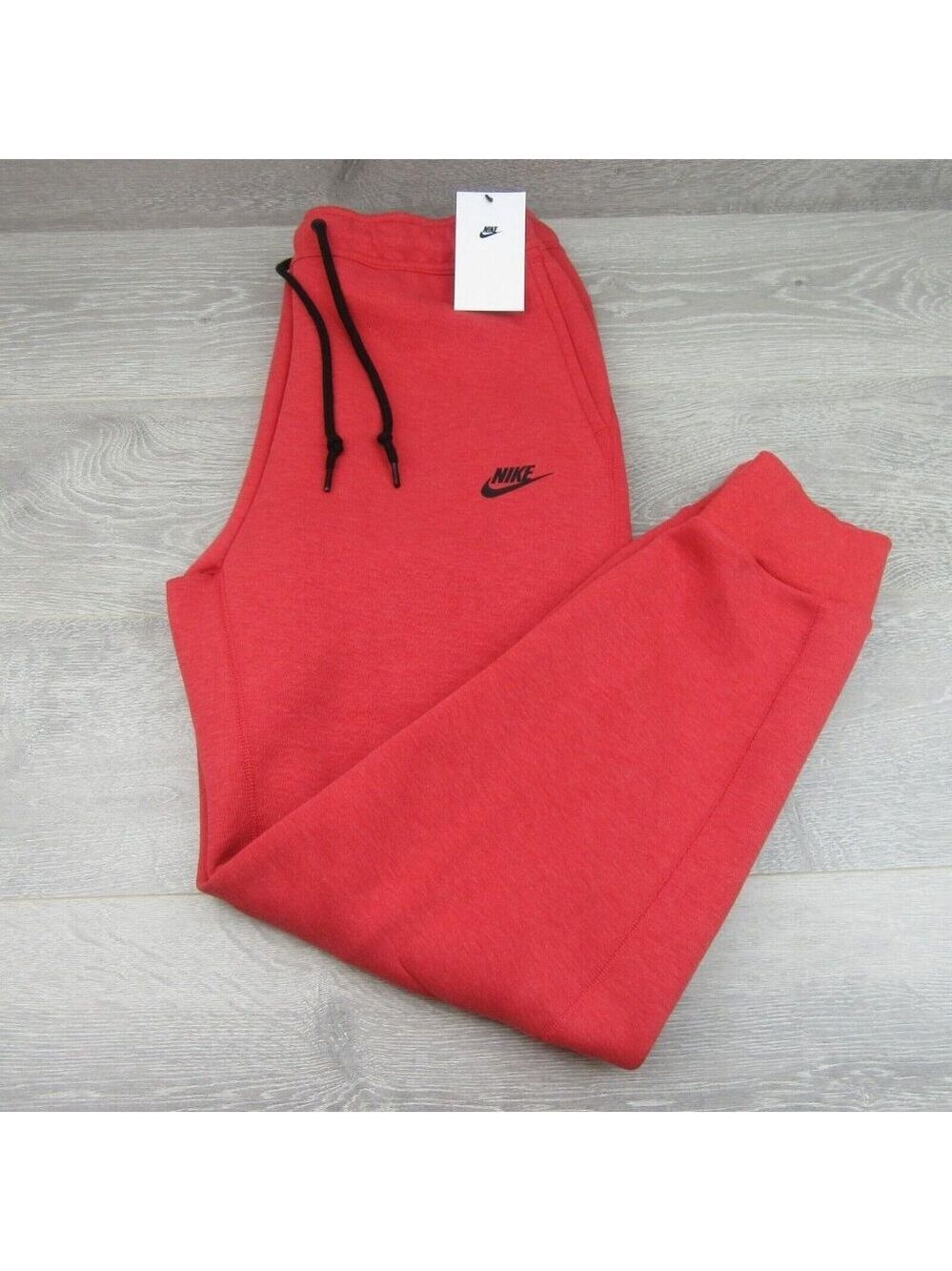 Nike Sportswear Tech Fleece Jogger Pants Mens Size Large Red NEW - Picture 2 of 14